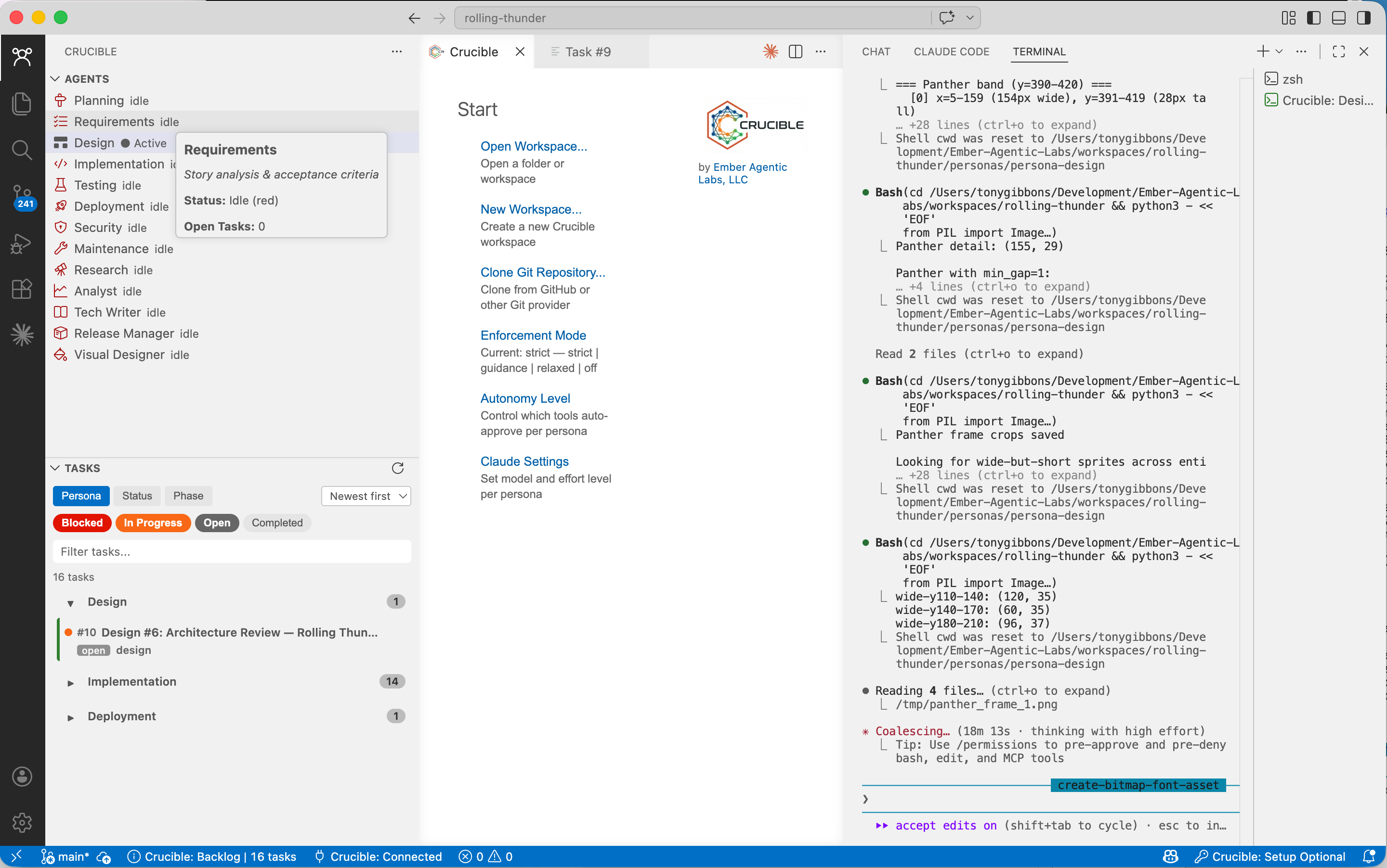 Crucible running in VS Code