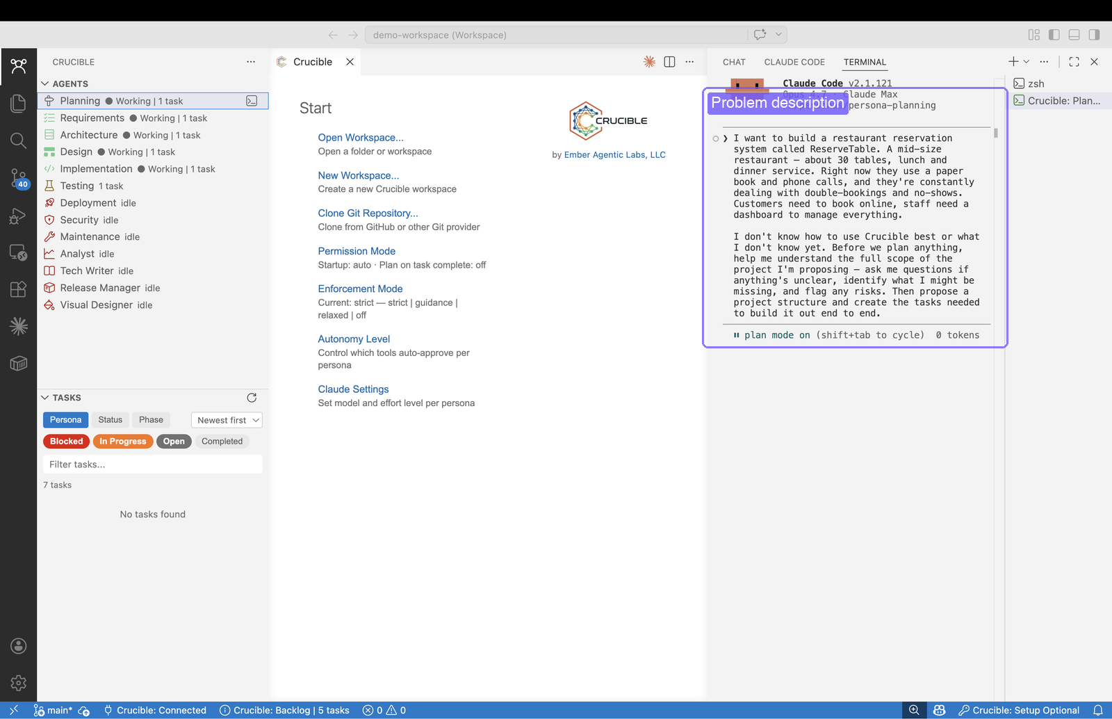 Project description prompt in Claude Code terminal